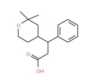 3-(2,2-Dimethyltetrahydropyran-4-yl)-3-phenyl-propionic acid - chemical structure image