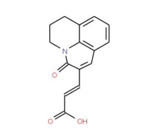 3-(2,3-Dihydro-5-oxo-(1H,5H)-benzo[ij]-quinolizin-6-yl)-(2E)-propenoic acid (CAS 386715-44-2) - chemical structure image