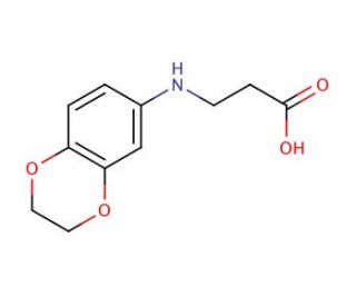 3-(2,3-Dihydro-benzo[1,4]dioxin-6-ylamino)-propionic acid (CAS 436087-14-8) - chemical structure image