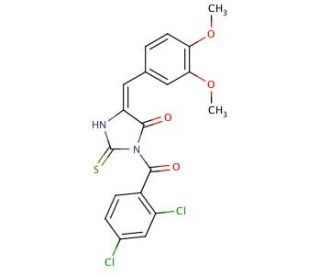 3-(2,4-Dichloro-benzoyl)-5-(3,4-dimethoxy-benzylidene)-2-thioxo-imidazolidin-4-one - chemical structure image
