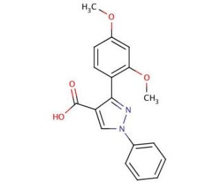 3-(2,4-dimethoxyphenyl)-1-phenyl-1H-pyrazole-4-carboxylic acid - chemical structure image