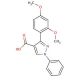 3-(2,4-dimethoxyphenyl)-1-phenyl-1H-pyrazole-4-carboxylic acid - chemical structure image