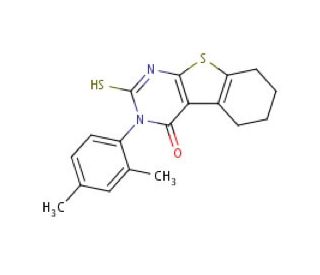 3-(2,4-Dimethyl-phenyl)-2-mercapto-5,6,7,8-tetrahydro-3H-benzo[4,5]thieno[2,3-d]pyrimidin-4-one - chemical structure image