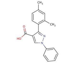 3-(2,4-dimethylphenyl)-1-phenyl-1H-pyrazole-4-carboxylic acid - chemical structure image