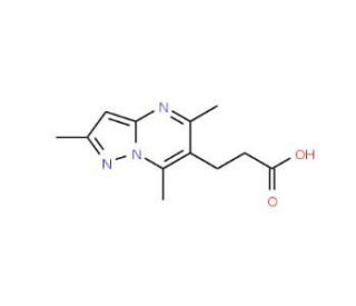 3-(2,5,7-trimethylpyrazolo[1,5-a]pyrimidin-6-yl)propanoic acid - chemical structure image