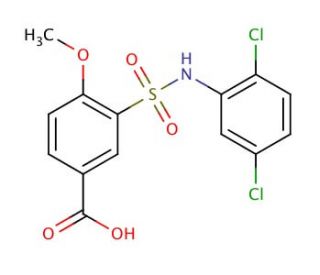 3-(2,5-Dichloro-phenylsulfamoyl)-4-methoxy-benzoic acid - chemical structure image