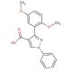 3-(2,5-dimethoxyphenyl)-1-phenyl-1H-pyrazole-4-carboxylic acid - chemical structure image