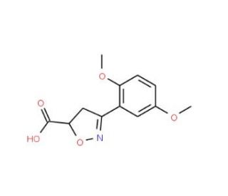 3-(2,5-Dimethoxyphenyl)-4,5-dihydroisoxazole-5-carboxylic acid - chemical structure image