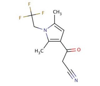 3-[2,5-dimethyl-1-(2,2,2-trifluoroethyl)-1H-pyrrol-3-yl]-3-oxopropanenitrile - chemical structure image