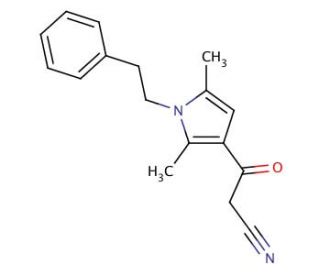 3-(2,5-Dimethyl-1-phenethyl-1H-pyrrol-3-yl)-3-oxo-propionitrile - chemical structure image