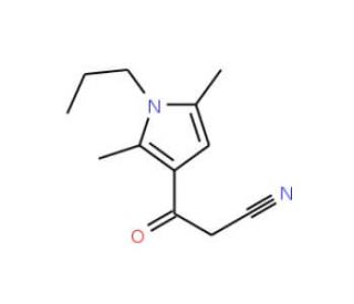 3-(2,5-dimethyl-1-propyl-1H-pyrrol-3-yl)-3-oxopropanenitrile - chemical structure image
