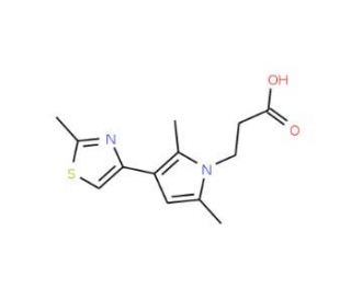 3-[2,5-dimethyl-3-(2-methyl-1,3-thiazol-4-yl)-1H-pyrrol-1-yl]propanoic acid - chemical structure image