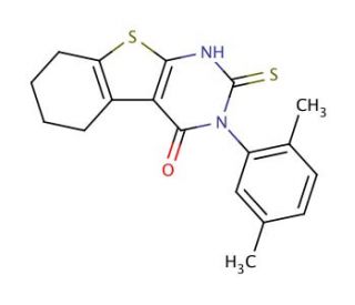 3-(2,5-Dimethyl-phenyl)-2-mercapto-5,6,7,8-tetrahydro-3H-benzo[4,5]thieno[2,3-d]pyrimidin-4-one - chemical structure image