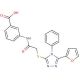 3-[2-(5-Furan-2-yl-4-phenyl-4H-[1,2,4]triazol-3-ylsulfanyl)-acetylamino]-benzoic acid - chemical structure image