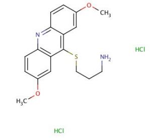 3-(2,7-Dimethoxy-acridin-9-ylsulfanyl)-propylamine dihydrochloride - chemical structure image