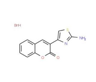 3-(2-amino-1,3-thiazol-4-yl)-2H-chromen-2-one hydrobromide (CAS 61636-28-0) - chemical structure image