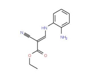 3-(2-Amino-phenylamino)-2-cyano-acrylic acid ethyl ester (CAS 21025-47-8) - chemical structure image