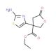 3-(2-Amino-thiazol-4-yl)-5-oxo-tetrahydro-furan-3-carboxylic acid ethyl ester 的分子结构, CAS编号: 328275-97-4 3-(2-Amino-thiazol-4-yl)-5-oxo-tetrahydro-furan-3-carboxylic acid ethyl ester (CAS 328275-97-4) - chemical structure image