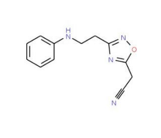 [3-(2-anilinoethyl)-1,2,4-oxadiazol-5-yl]acetonitrile - chemical structure image