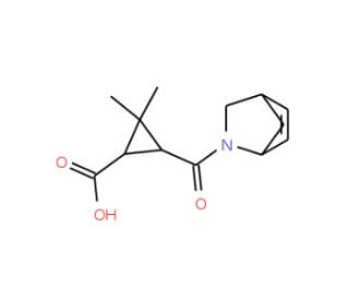 3-(2-Azabicyclo[2.2.1]hept-5-en-2-ylcarbonyl)-2,2-dimethylcyclopropanecarboxylic acid - chemical structure image