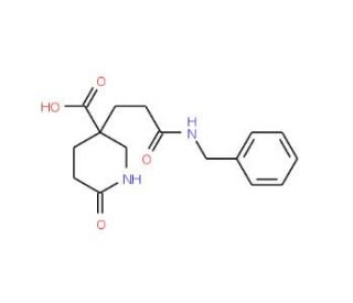 3-(2-Benzylcarbamoyl-ethyl)-6-oxo-piperidine-3-carboxylic acid (CAS 361372-43-2) - chemical structure image