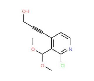 3-(2-Chloro-3-(dimethoxymethyl)pyridin-4-yl)prop-2-yn-1-ol - chemical structure image