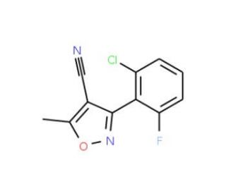 3-(2-Chloro-6-fluorophenyl)-5-methylisoxazole-4-carbonitrile (CAS 175204-41-8) - chemical structure image