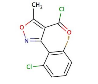 3-(2-Chloro-6-fluorophenyl)-5-methylisoxazole-4-carbonyl Chloride (CAS 69399-79-7) - chemical structure image