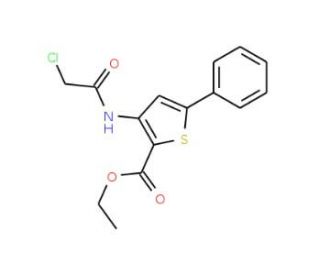 3-(2-Chloro-acetylamino)-5-phenyl-thiophene-2-carboxylic acid ethyl ester - chemical structure image