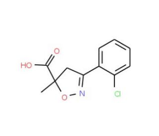 3-(2-Chloro-phenyl)-5-methyl-4,5-dihydro-isoxazole-5-carboxylic acid - chemical structure image