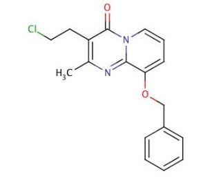 3-(2-Chloroethyl)-2-methyl-9-(benzyloxy)-4H-pyrido[1,2a]pyrimidin-4-one (CAS 147687-17-0) - chemical structure image
