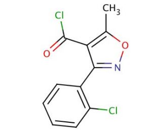 3-(2-Chlorophenyl)-5-methylisoxazole-4-carbonyl Chloride (CAS 25629-50-9) - chemical structure image