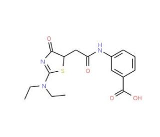 3-({[2-(diethylamino)-4-oxo-4,5-dihydro-1,3-thiazol-5-yl]acetyl}amino)benzoic acid - chemical structure image