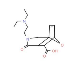 3-(2-Diethylamino-ethyl)-4-oxo-10-oxa-3-aza-tricyclo[5.2.1.0*1,5*]dec-8-ene-6-carboxylic acid - chemical structure image
