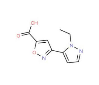 3-(2-Ethyl-2H-pyrazol-3-yl)-isoxazole-5-carboxylic acid - chemical structure image