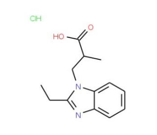 3-(2-Ethyl-benzoimidazol-1-yl)-2-methyl-propionic acid hydrochloride - chemical structure image