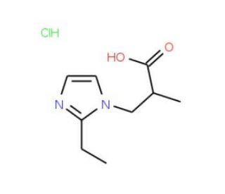 3-(2-Ethyl-imidazol-1-yl)-2-methyl-propionic acid hydrochloride - chemical structure image
