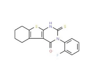 3-(2-Fluoro-phenyl)-2-mercapto-5,6,7,8-tetrahydro-3H-benzo[4,5]thieno[2,3-d]pyrimidin-4-one - chemical structure image