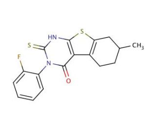 3-(2-Fluoro-phenyl)-2-mercapto-7-methyl-5,6,7,8-tetrahydro-3H-benzo[4,5]thieno[2,3-d]pyrimidin-4-one - chemical structure ima