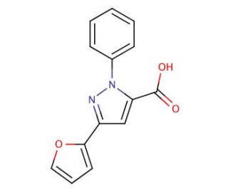 3-(2-furyl)-1-phenyl-1H-pyrazole-5-carboxylic acid - chemical structure image