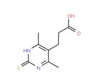3-(2-mercapto-4,6-dimethylpyrimidin-5-yl)propanoic acid - chemical structure image