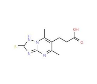 3-(2-mercapto-5,7-dimethyl[1,2,4]triazolo[1,5-a]pyrimidin-6-yl)propanoic acid - chemical structure image