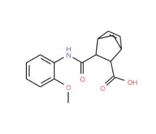 3-(2-Methoxy-phenylcarbamoyl)-bicyclo[2.2.1]hept-5-ene-2-carboxylic acid (CAS 61894-11-9) - chemical structure image