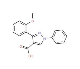 3-(2-methoxyphenyl)-1-phenyl-1H-pyrazole-4-carboxylic acid - chemical structure image