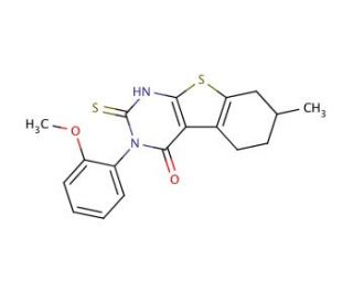 3-(2-methoxyphenyl)-7-methyl-2-thioxo-2,3,5,6,7,8-hexahydro[1]benzothieno[2,3-d]pyrimidin-4(1H)-one - chemical structure imag