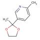 3-(2-Methyl-1,3-dioxolan-2-yl)-6-methylpyridine (CAS 184766-45-8) - chemical structure image