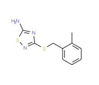3-(2-Methyl-benzylsulfanyl)-[1,2,4]thiadiazol-5-ylamine - chemical structure image