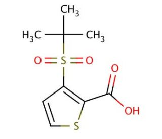 3-(2-Methyl-propane-2-sulfonyl)-thiophene-2-carboxylic acid (CAS 51285-58-6) - chemical structure image