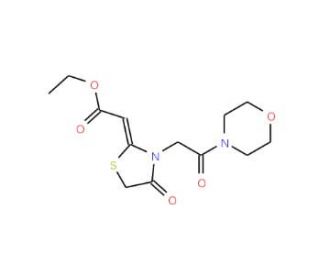 [3-(2-Morpholin-4-yl-2-oxo-ethyl)-4-oxo-thiazolidin-2-ylidene]-acetic acid ethyl ester - chemical structure image