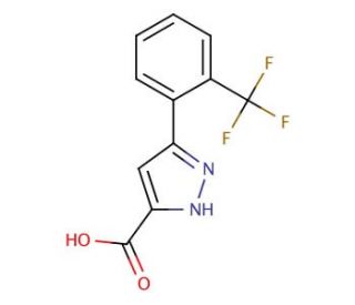 3-[2-(trifluoromethyl)phenyl]-1H-pyrazole-5-carboxylic acid - chemical structure image